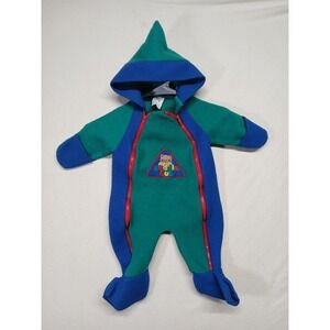 Vintage baby onesie piece zip up newborn cuddle club fleece made in the USA